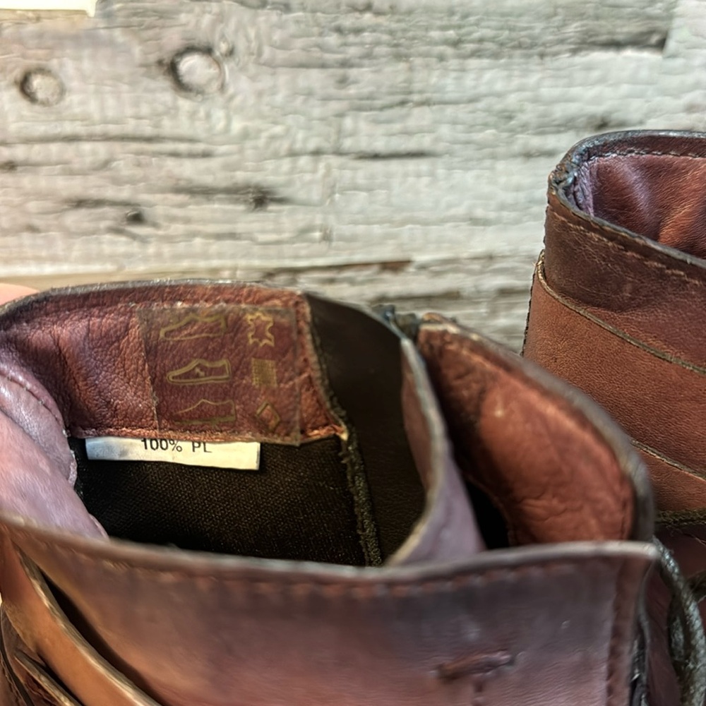 Mjus Purple Brown Leather Heel Boots Size 38 - Picture 13 of 16